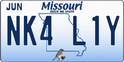 MO license plate NK4L1Y