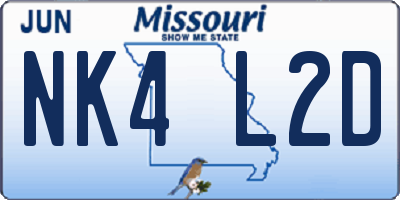 MO license plate NK4L2D