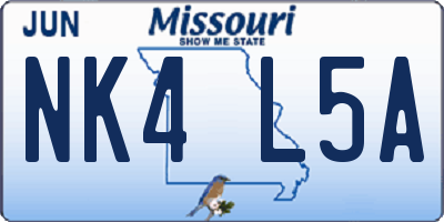 MO license plate NK4L5A