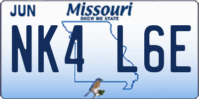 MO license plate NK4L6E