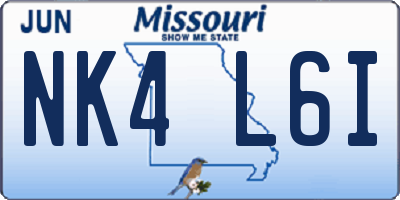 MO license plate NK4L6I