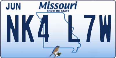 MO license plate NK4L7W