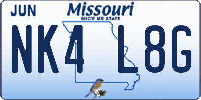 MO license plate NK4L8G