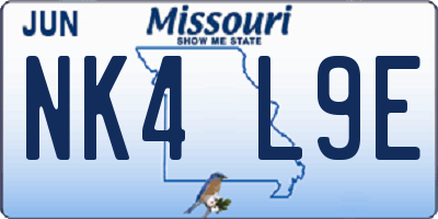 MO license plate NK4L9E