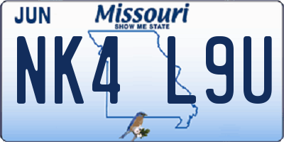 MO license plate NK4L9U