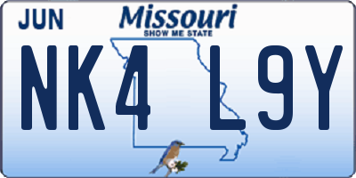 MO license plate NK4L9Y