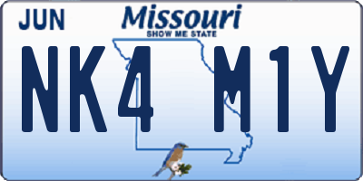 MO license plate NK4M1Y