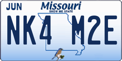 MO license plate NK4M2E