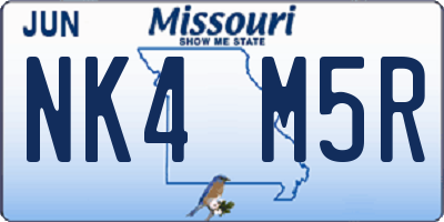 MO license plate NK4M5R