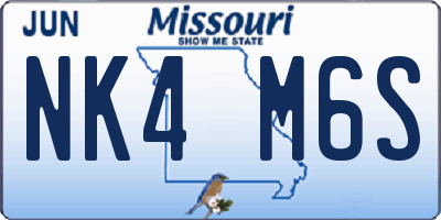 MO license plate NK4M6S