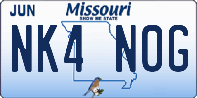 MO license plate NK4N0G