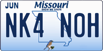 MO license plate NK4N0H