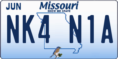 MO license plate NK4N1A