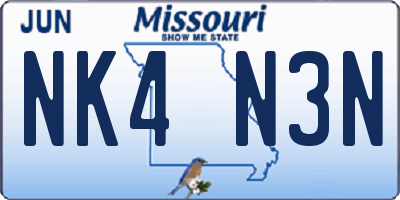 MO license plate NK4N3N