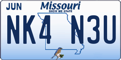 MO license plate NK4N3U