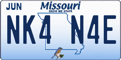MO license plate NK4N4E