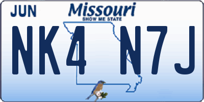 MO license plate NK4N7J