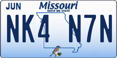MO license plate NK4N7N