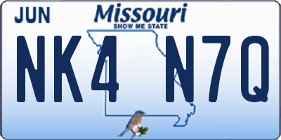 MO license plate NK4N7Q