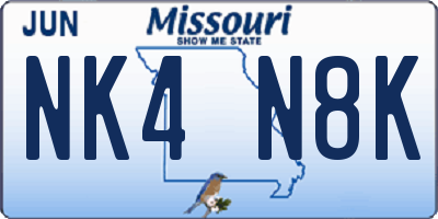 MO license plate NK4N8K