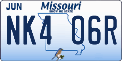 MO license plate NK4O6R