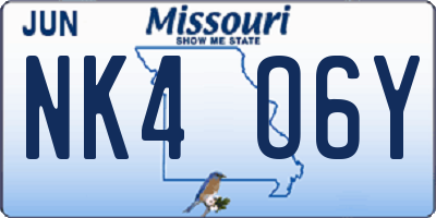 MO license plate NK4O6Y