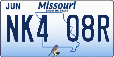 MO license plate NK4O8R