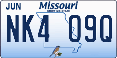 MO license plate NK4O9Q