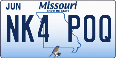 MO license plate NK4P0Q