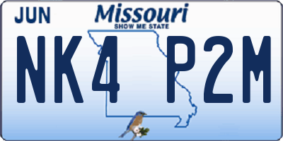 MO license plate NK4P2M