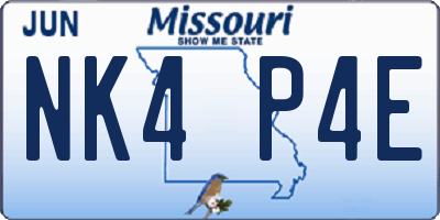 MO license plate NK4P4E