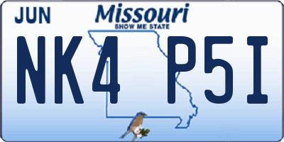 MO license plate NK4P5I