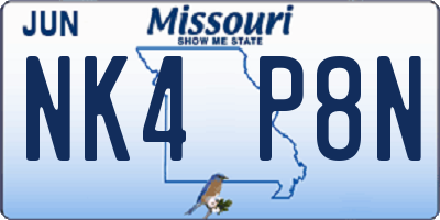 MO license plate NK4P8N