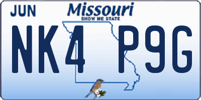 MO license plate NK4P9G