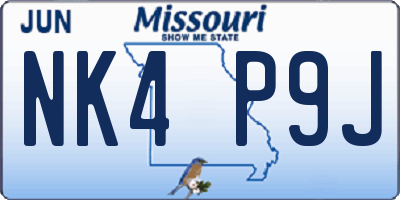 MO license plate NK4P9J