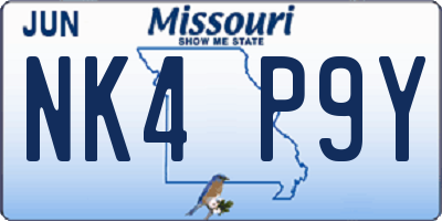 MO license plate NK4P9Y