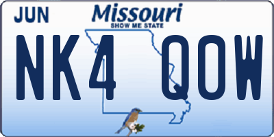 MO license plate NK4Q0W