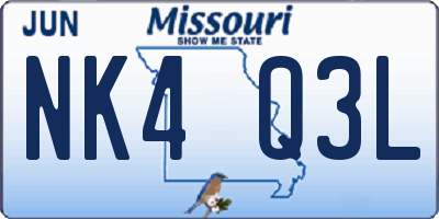 MO license plate NK4Q3L