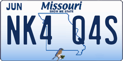 MO license plate NK4Q4S