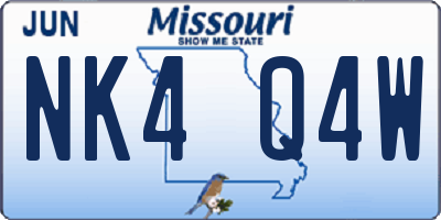 MO license plate NK4Q4W