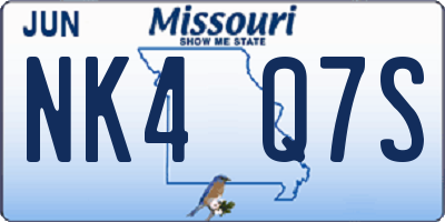 MO license plate NK4Q7S