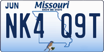MO license plate NK4Q9T