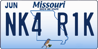 MO license plate NK4R1K