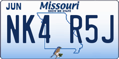 MO license plate NK4R5J