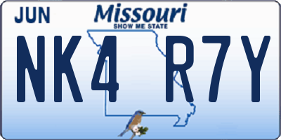 MO license plate NK4R7Y