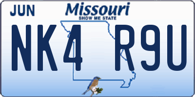 MO license plate NK4R9U