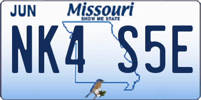 MO license plate NK4S5E