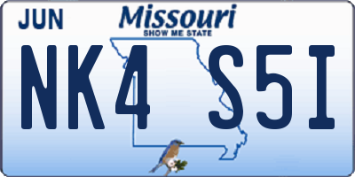 MO license plate NK4S5I