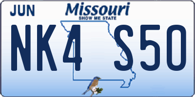 MO license plate NK4S5O