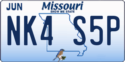 MO license plate NK4S5P